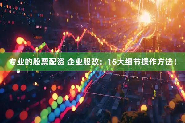 专业的股票配资 企业股改：16大细节操作方法！